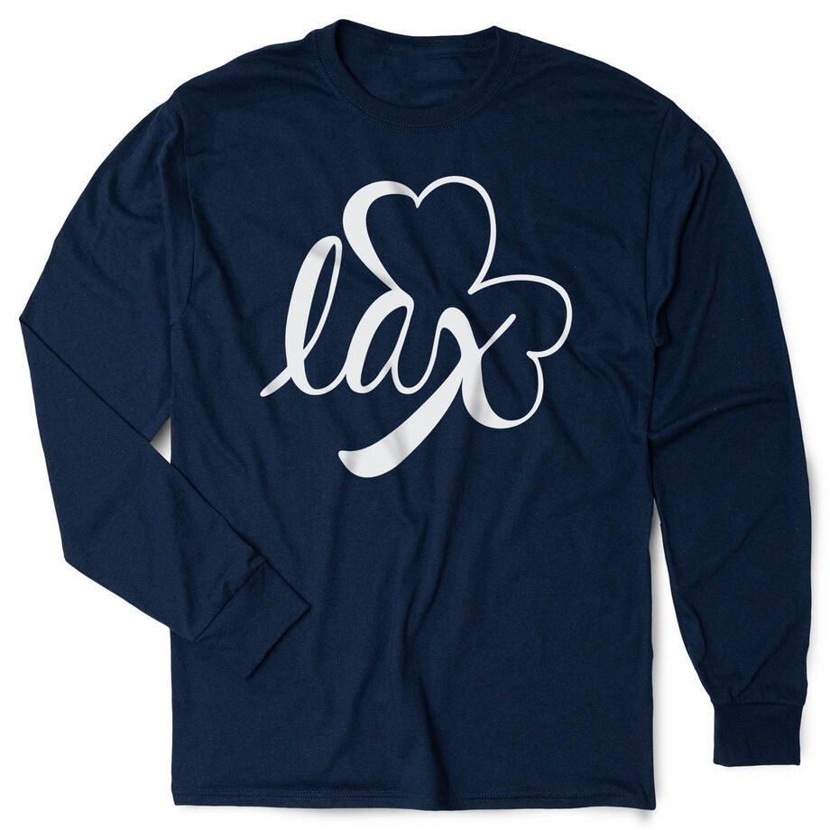 Girls Lacrosse Tshirt Long Sleeve - Lax Shamrock