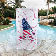 Baseball Premium Beach Towel - Patriotic Baseball