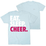 Cheerleading Short Sleeve T-Shirt - Eat Sleep Cheer (Back Design)