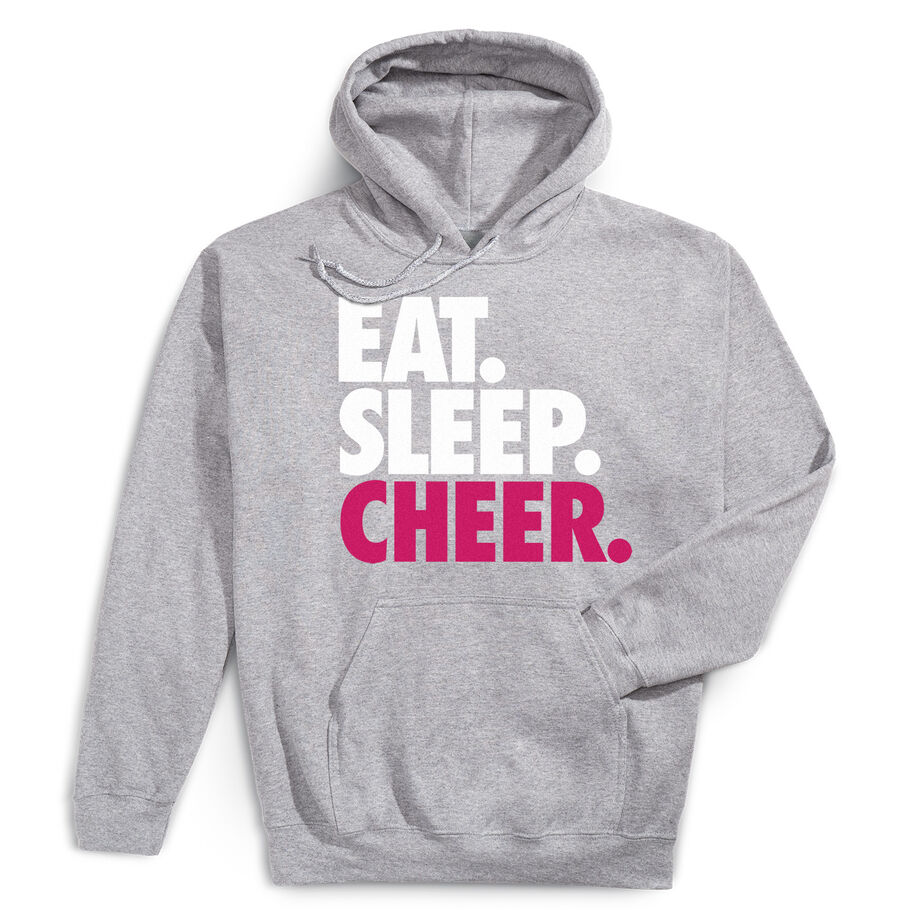 Cheerleading Hooded Sweatshirt - Eat Sleep Cheer [Adult Small/Gray] - SS