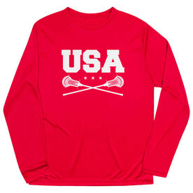 Guys Lacrosse Long Sleeve Performance Tee - USA Lacrosse