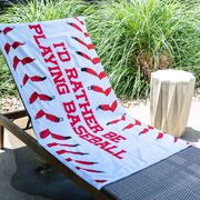 Baseball Premium Beach Towel - I'd Rather Be Playing Baseball