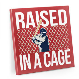 Baseball Canvas Wall Art - Raised In A Cage