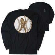 Baseball Tshirt Long Sleeve - Baseball Bigfoot (Back Design)