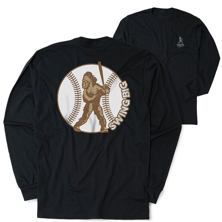 Baseball Tshirt Long Sleeve - Baseball Bigfoot (Back Design)