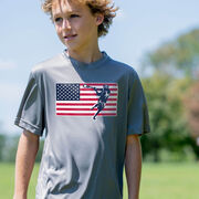 Guys Lacrosse Short Sleeve Performance Tee - Patriotic Lacrosse