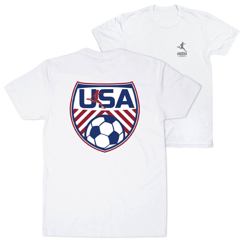 Soccer Short Sleeve T-Shirt - Soccer USA (Back Design)