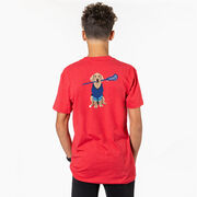Guys Lacrosse Short Sleeve T-Shirt - Laxer the Lacrosse Dog (Back Design)