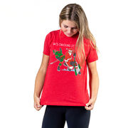 Hockey Short Sleeve T-Shirt - He's Checking It Twice