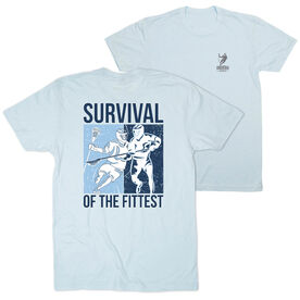 Guys Lacrosse Short Sleeve T-Shirt - Survival of the Fittest (Back Design)