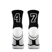 Team Number Woven Quarter Length Socks - Black