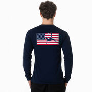 Soccer Tshirt Long Sleeve - Patriotic Soccer (Back Design)