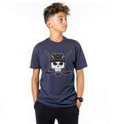 Hockey Short Sleeve Tee - Hockey Helmet Skull