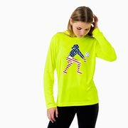 Volleyball Long Sleeve Performance Tee - Volleyball Stars and Stripes Player