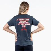 Hockey Short Sleeve T-Shirt - Hockey's My Favorite (Back Design)