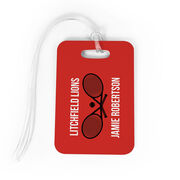 Tennis Bag/Luggage Tag - Personalized Text with Crossed Rackets