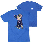 Girls Lacrosse Short Sleeve T-Shirt - Lily The Lacrosse Dog (Back Design)