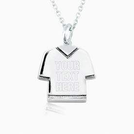 Sterling Silver Personalized Jersey Necklace Your Text