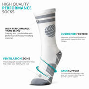 Volleyball Mid-Calf Sock - Volleyball - White/Gray