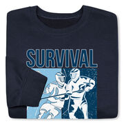 Guys Lacrosse Crewneck Sweatshirt - Survival of the Fittest
