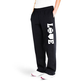 Softball Fleece Sweatpants - Softball Love (White)