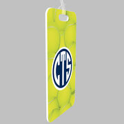 Tennis Bag/Luggage Tag - Monogrammed Tennis Ball Background
