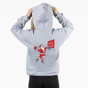 Basketball Hooded Sweatshirt - Slam Dunk Santa (Back Design)