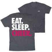 Cheerleading Short Sleeve T-Shirt - Eat Sleep Cheer (Back Design)