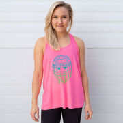 Hockey Flowy Racerback Tank Top - Have An Ice Day Smiley