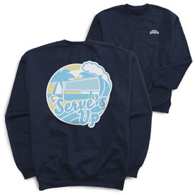 Volleyball Crewneck Sweatshirt - Serve's Up (Back Design)