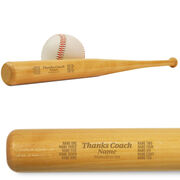 Engraved Mini Baseball Bat - Thanks Coach With Roster
