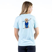 Hockey Short Sleeve T-Shirt - Puck The Hockey Dog (Back Design)
