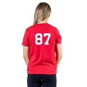 Soccer Short Sleeve T-Shirt - Soccer Girl Player Sketch