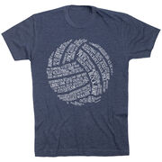 Volleyball T-Shirt Short Sleeve Volleyball Words