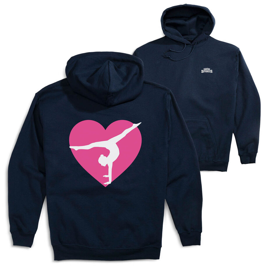 Gymnastics Hooded Sweatshirt - Gymnast Heart (Back Design)