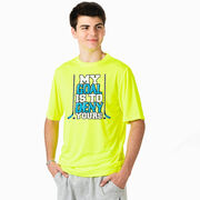 Hockey Short Sleeve Performance Tee - My Goal Is To Deny Yours Hockey (Blue/Black)