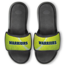 Tennis Repwell&reg; Slide Sandals - Tennis Ball Texture with Text