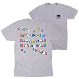 Girls Lacrosse Short Sleeve T-Shirt - In My Lax Girl Era (Back Design) [Adult Medium/Gray] - SS