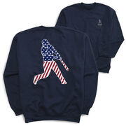 Baseball Crewneck Sweatshirt - Baseball Stars and Stripes Player (Back Design)