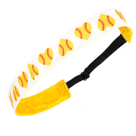 Softball Juliband Non-Slip Headband - Softball Heart Pattern