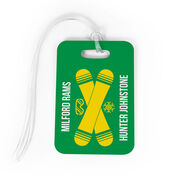 Snowboarding Bag/Luggage Tag - Personalized Text with Crossed Boards