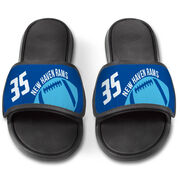 Football Repwell&reg; Slide Sandals - Number and Personalized Ball