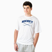 Hockey Short Sleeve Performance Tee - Hockey Crossed Sticks Logo