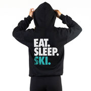 Skiing Hooded Sweatshirt - Eat Sleep Ski (Back Design)