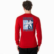 Guys Lacrosse Tshirt Long Sleeve - Survival of the Fittest (Back Design)