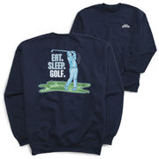 Golf Crewneck Sweatshirt - Eat. Sleep. Golf (Back Design)