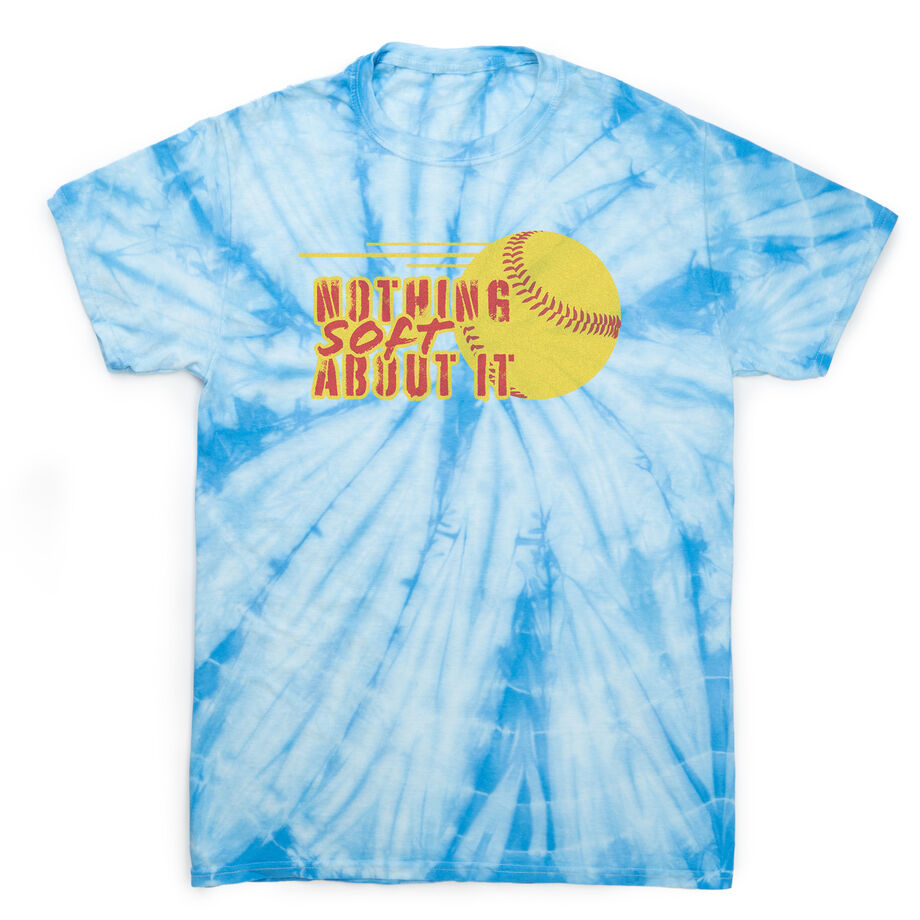 Softball Short Sleeve T-Shirt - Nothing Soft About It Tie Dye