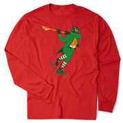 Guys Lacrosse Tshirt Long Sleeve - Lacrosse Leprechaun