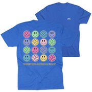 Volleyball Short Sleeve T-Shirt - Volleyball Makes Me Happy (Back Design)