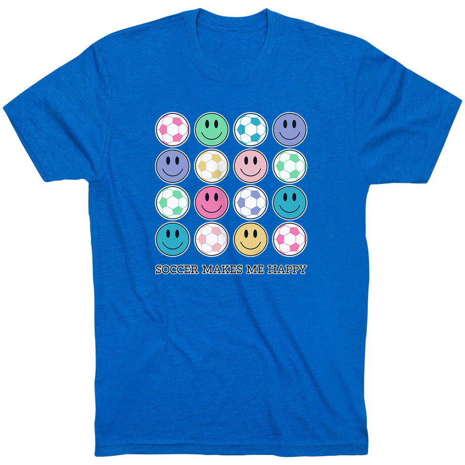 Soccer Short Sleeve T-Shirt - Soccer Makes Me Happy